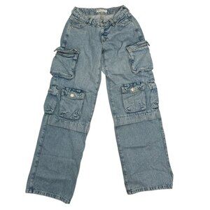 Garage Denim Women's Wide Leg Slouchy Baggy Cargo Jeans | Sz 25 Y2K Streetwear